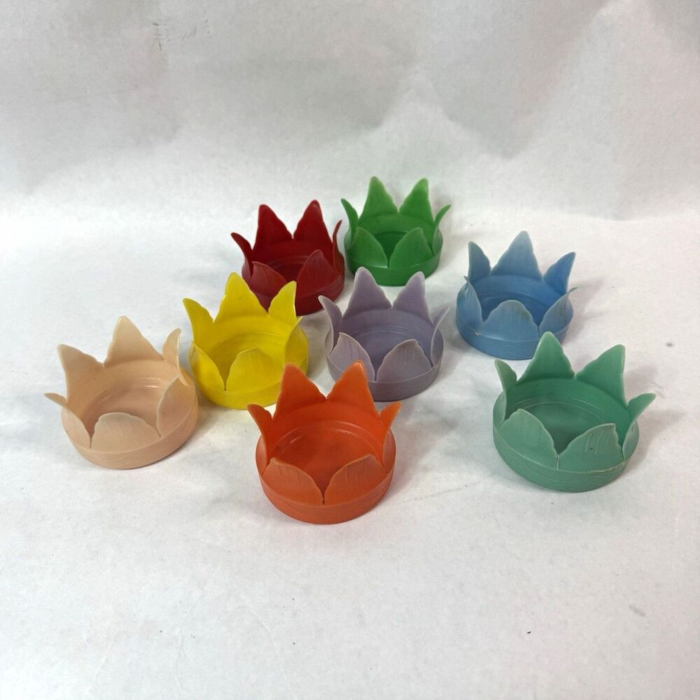 MCM Vintage Dapol Tulip Multicolor Plastic Abstract Set, 7-Piece Drink Coasters